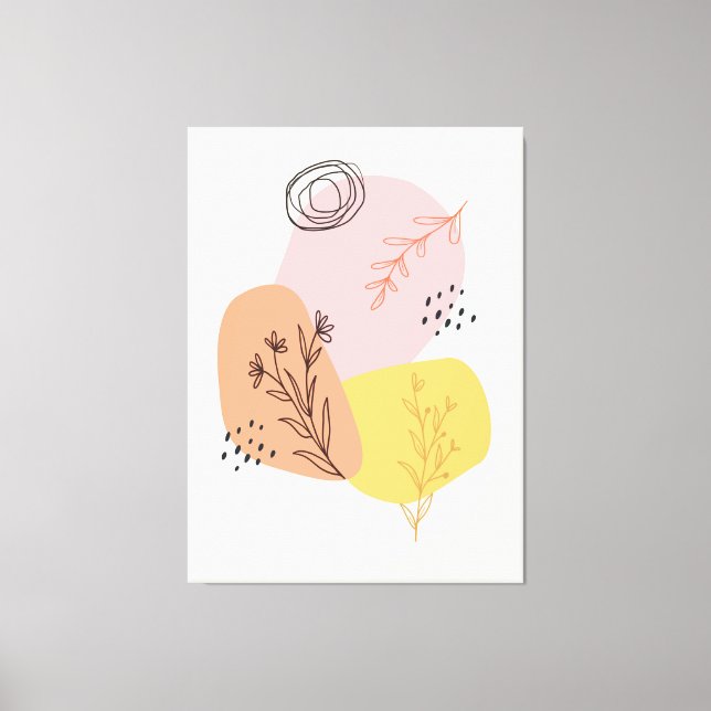 Abstraktes Olive Craft, geometrische Formen, Minim Leinwanddruck (Vorderseite)