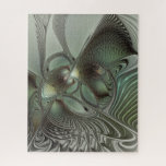 Abstraktes Olive Sage Green Grau Fraktal Art Fanta<br><div class="desc">Einzigartige abstrakte Fantasy-Fraktal-Kunst - Design für Ihr Rätsel und vieles mehr.</div>