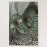 Abstraktes Olive Sage Green Grau Fraktal Art Fanta<br><div class="desc">Einzigartige abstrakte Fantasy-Fraktal-Kunst - Design für Ihr Rätsel und vieles mehr.</div>