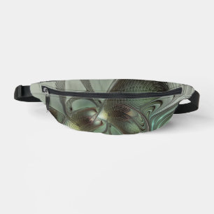 Abstraktes Olive Sage Green Grau Fraktal Art Fanta Bauchtasche