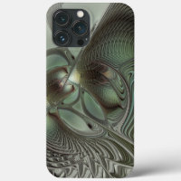 Abstraktes Olive Sage Green Grau Fraktal Art Fanta