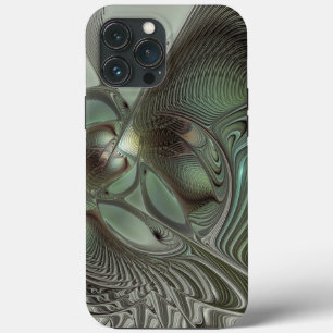 Abstraktes Olive Sage Green Grau Fraktal Art Fanta Case-Mate iPhone Hülle