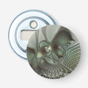 Abstraktes Olive Sage Green Grau Fraktal Art Fanta Flaschenöffner