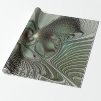 Abstraktes Olive Sage Green Grau Fraktal Art Fanta