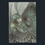 Abstraktes Olive Sage Green Grau Fraktal Art Fanta Geschirrtuch<br><div class="desc">Abstrakte Fraktal-Kunst,  eine moderne und dekorative Fantasie-Schöpfung. Design für Ihr Küchentuch und mehr.</div>