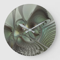 Abstraktes Olive Sage Green Grau Fraktal Art Fanta