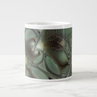 Abstraktes Olive Sage Green Grau Fraktal Art Fanta