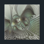 Abstraktes Olive Sage Green Grau Fraktal Art Fanta Magnet<br><div class="desc">Abstrakte Fraktal-Kunst,  eine moderne und dekorative Fantasie-Schöpfung. Design für Ihren Magneten und mehr.</div>