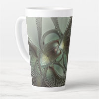 Abstraktes Olive Sage Green Grau Fraktal Art Fanta