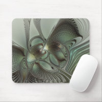 Abstraktes Olive Sage Green Grau Fraktal Art Fanta