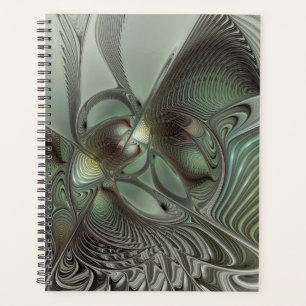 Abstraktes Olive Sage Green Grau Fraktal Art Fanta Planer