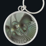 Abstraktes Olive Sage Green Grau Fraktal Art Fanta Schlüsselanhänger<br><div class="desc">Abstrakte Fraktal-Kunst,  eine moderne und dekorative Fantasie-Schöpfung. Design für Ihren Schlüsselanhänger und mehr.</div>