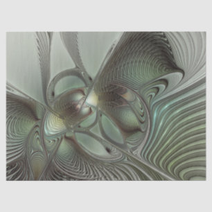 Abstraktes Olive Sage Green Grau Fraktal Art Fanta Seidenpapier