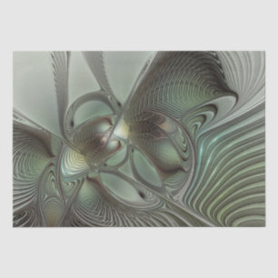 Abstraktes Olive Sage Green Grau Fraktal Art Fanta Seidenpapier