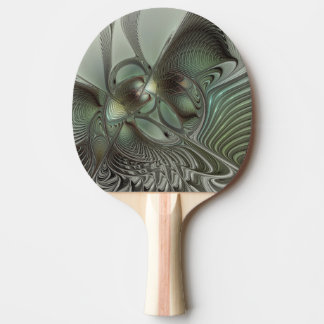 Abstraktes Olive Sage Green Grau Fraktal Art Fanta Tischtennis Schläger