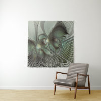 Abstraktes Olive Sage Green Grau Fraktal Art Fanta