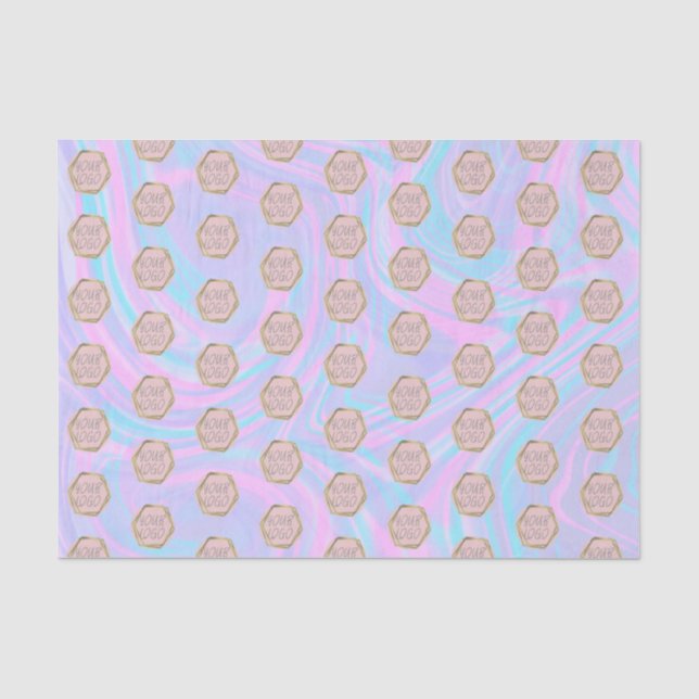 Abstraktes Ombre Tissue Paper mit Firmenlogos Seidenpapier (Vorderseite)