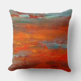 Abstraktes orange blaues kissen