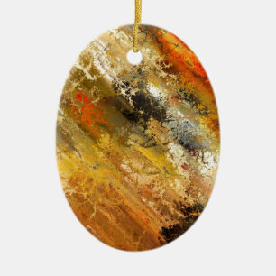 Abstraktes Orange Grunge Design Keramik Ornament