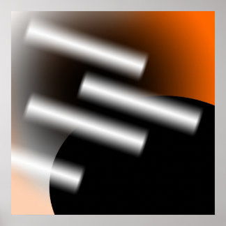 Abstraktes Orange mit Lichtstrahlen AP0005 Poster
