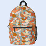 Abstraktes Orange Peach Muster Bedruckter Rucksack<br><div class="desc">Moderne abstrakte Muster in Orange,  Pfirsich und Seeschaum. Originelle Kunst von Nic Squirrell.</div>