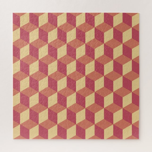 Abstraktes Orange Red Cube Muster (Vertikal)