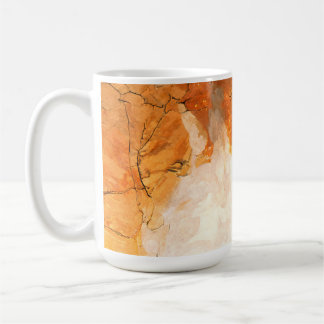 Abstraktes Orange-Türkis-Wasserfarben-Kunst-Mug Kaffeetasse