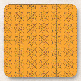 Abstraktes Orange- und Schwarz-Halloween-Spinnwebs Getränkeuntersetzer