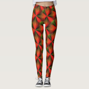 Abstraktes Orangen- und Grünmuster Leggings