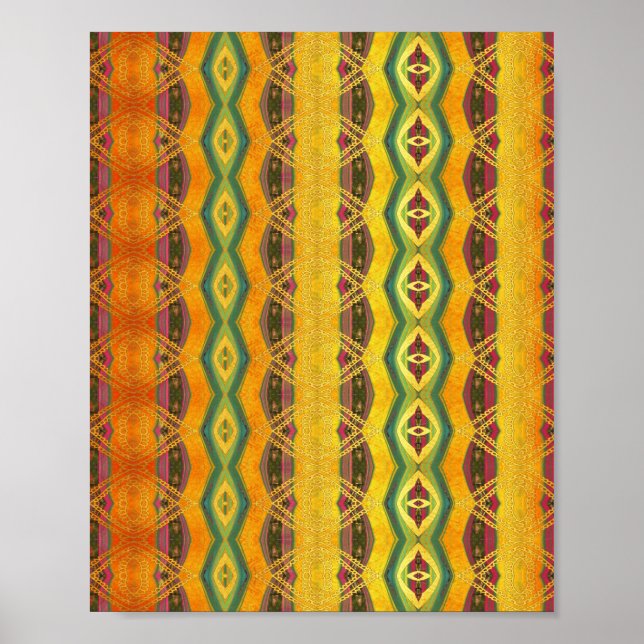 abstraktes oranges Muster Poster (Vorne)
