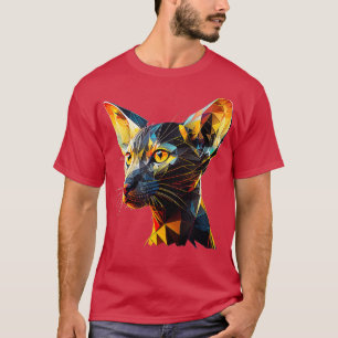 Abstraktes Oriental Kurzhaarkattrait Portrait T-Shirt