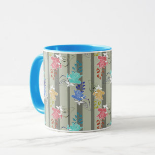 Abstraktes ornamentales dekoratives retro gestreif tasse