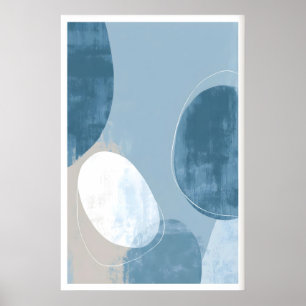Abstraktes ovales Wandbild, geschichtete Formen, d Poster