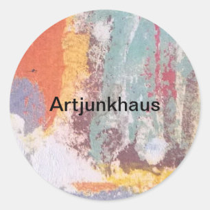 Abstraktes Ozeanschaumgemälde Hankamer Artjunkhaus Runder Aufkleber