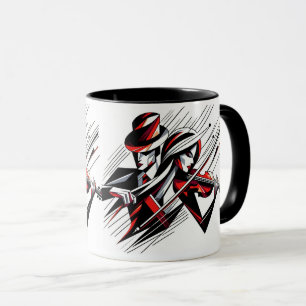 Abstraktes Paar mit Violine Tasse