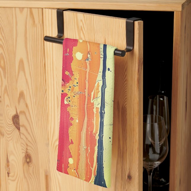 Abstraktes Paint Design auf Küchentüchern Geschirrtuch (Drittel gefaltet)