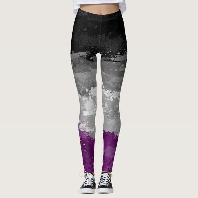 Abstraktes Paint Spritzer asexual Prilag-Flag-Must Leggings (Vorderseite)
