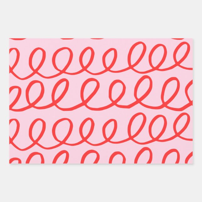 Abstraktes Papier mit rosa und roten Umschlägen (Vorderseite)
