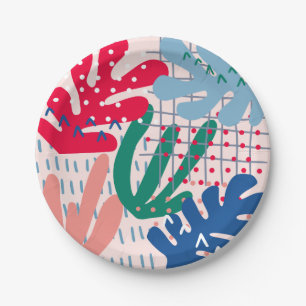 Abstraktes Papierpapier, rosa Teller