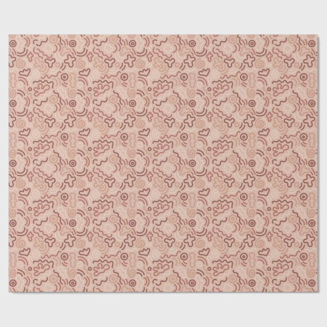 Abstraktes Party-Doodle-Muster Geschenkpapier (Flach)