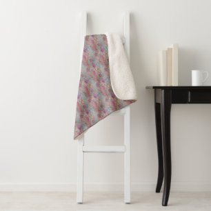 Abstraktes Pastell-Blumen-Sherpa-Decke Sherpadecke