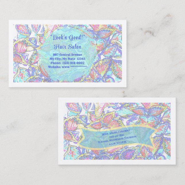 Abstraktes Pastell-Blumendesign anpassbar Visitenkarte (Vorne/Hinten)