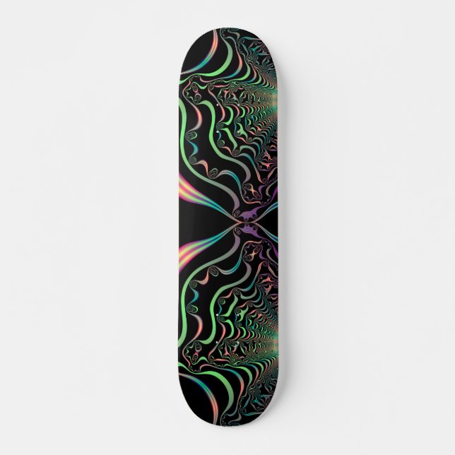 Abstraktes Pastell Fraktal-Webskateboard Skateboard (Vorne)