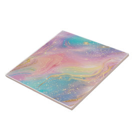 Abstraktes Pastell-Glitzer-Muster im Deep Space Fliese