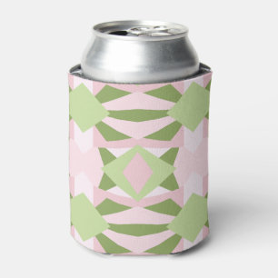 Abstraktes Pastell Grün und Rosa geometrisches Mus Dosenkühler