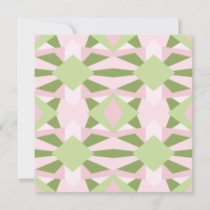 Abstraktes Pastell Grün und Rosa geometrisches Mus Karte