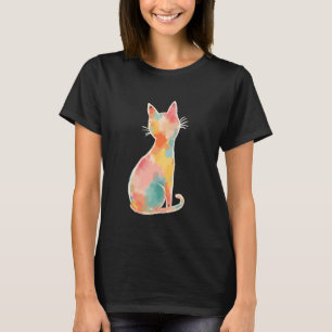 Abstraktes Pastell-Katze-Design für Katzenbesitzer T-Shirt