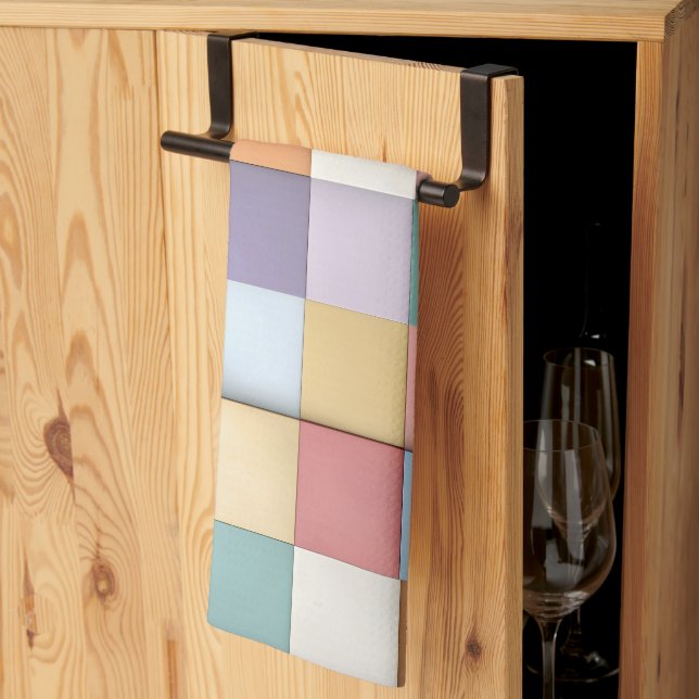 Abstraktes Pastell-Tile-Wandmuster Geschirrtuch (Drittel gefaltet)
