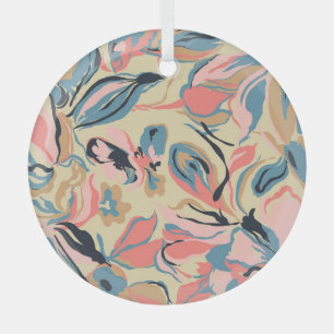 Abstraktes Patchwork: geometrische Blumencreme. Ornament Aus Glas