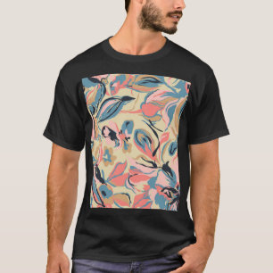 Abstraktes Patchwork: geometrische florale Creme. T-Shirt